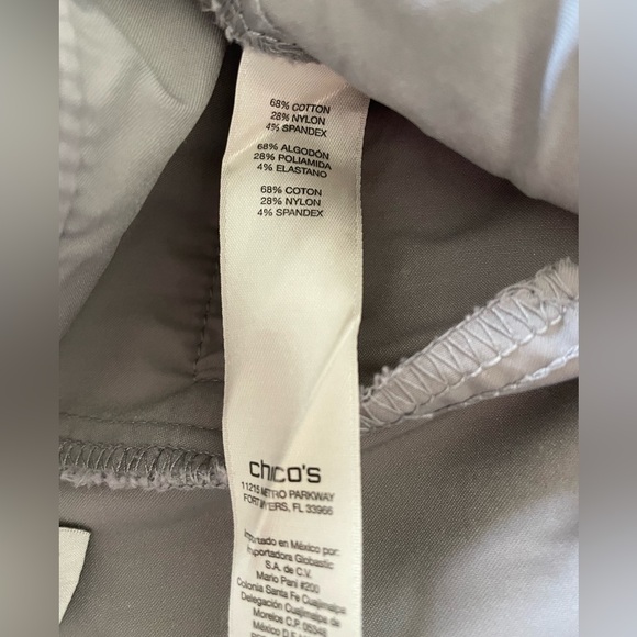 Chico’s Zenergy straight leg convertible crops capris size 2 or US 12 stone grey - Picture 7 of 8